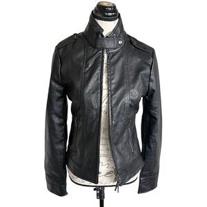 Jack by BB Dakota Womens Sz Medium Moto Biker Goth Punk Black Faux Leather Rock